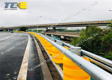 Good price গ্যালভানাইজড রেল নিরাপত্তা রোলার ব্যারিয়ার সিস্টেম পু রোলারগুলি হলুদ রাস্টপ্রুফ অনলাইন